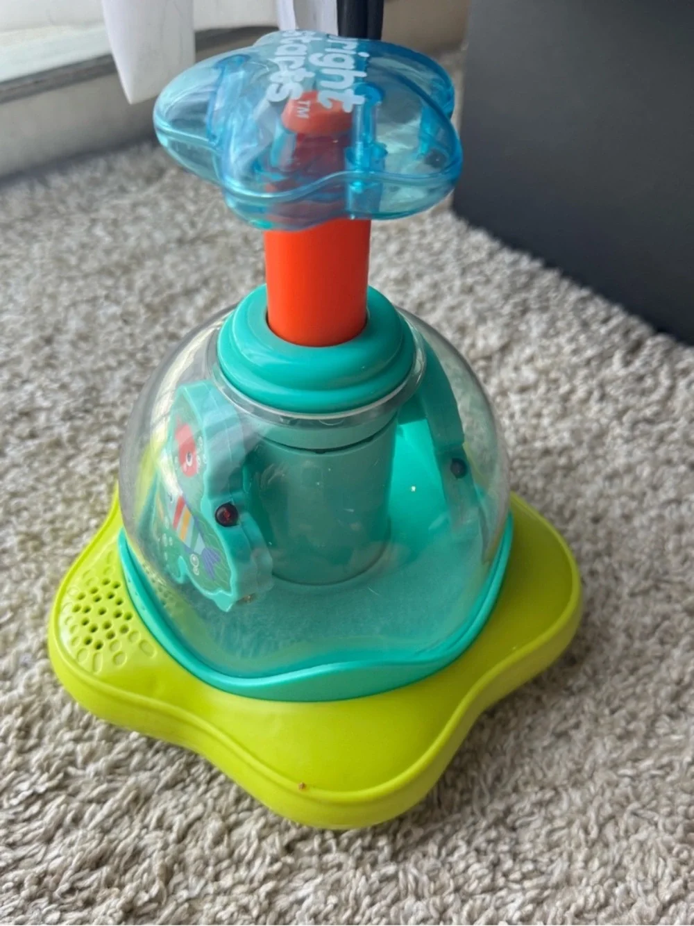 Teal & Lime Spin Popper Baby Toy